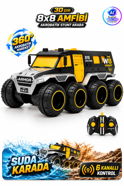 YILDIRIM OYUNCAK Uzaktan Kumandalı 8x8 Amfibi Akrobatik Stunt Araba 30cm – 36...