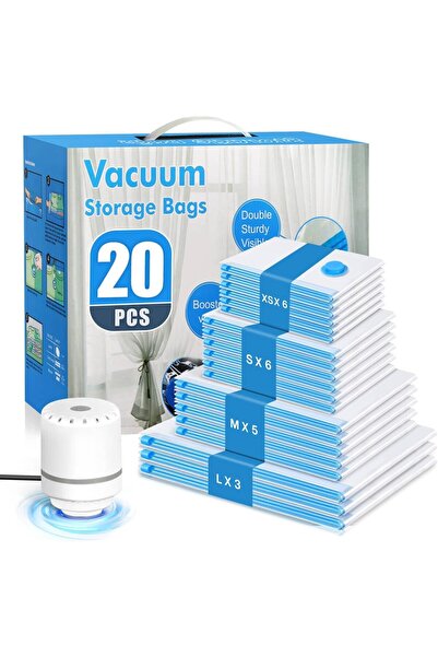 Generic 20 Pack Travel Vacuum Bags with Electric Pump, Space Saver Vacuum Sto...