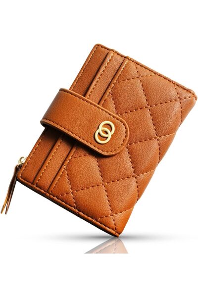 Generic Minimalist Small Zipper Wallets for Women, Slim Bifold PU Leather Hol...