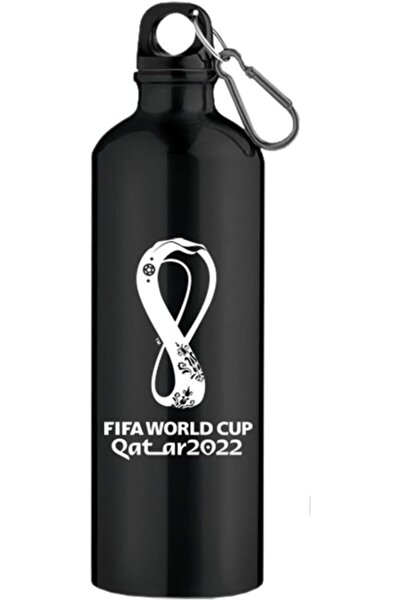 Generic زجاجة مياه من الألومنيوم مطبوعة برسومات كأس العالم قطر 2022، سعة 750 ...