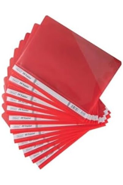 Generic Clear File Folders A4 Size, 12-Pack, Assorted Colours (WHITE)