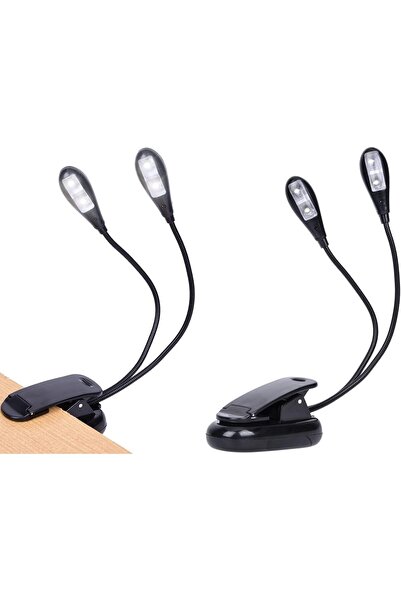 Generic Music Stand Light, 2Pcs Clip on 8 LED Book Lights, USB and AAA Batter...