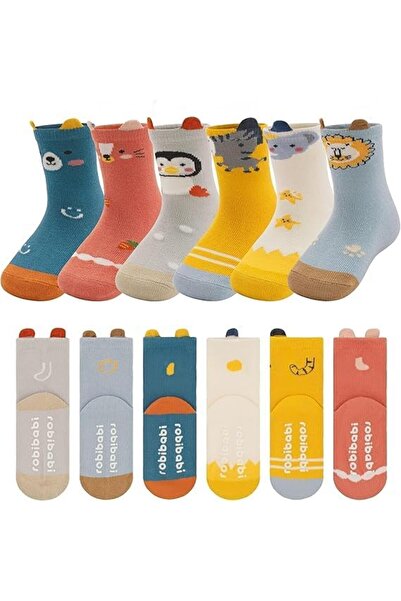 Generic 6 Pairs Baby Non-slip Grip Socks for Toddlers 0-36 Months - Anti Skid...