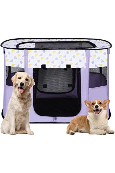 Generic Foldable Pet Playpen, Portable Small Dog Cat Crate, Soft Indoor Outdo...