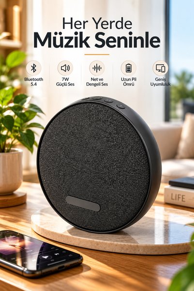 VOOKA Taşınabilir Bluetooth Hoparlör 7W – TWS Stereo Eşleşme, Güçlü ve Net Se...