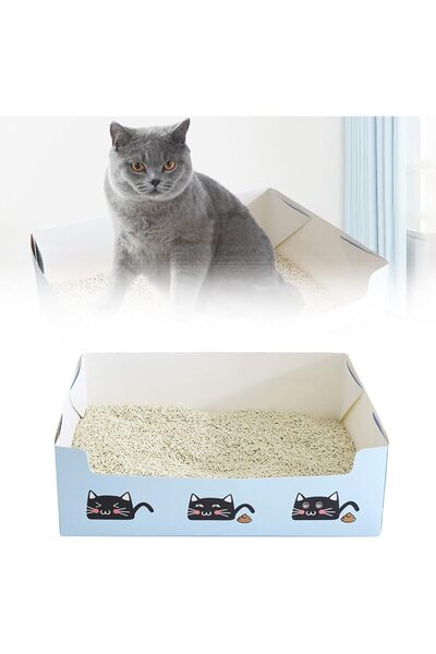 Generic 10 Pack Foldable Paper Kitty Tray, Disposable Cat Litter Box, 13.8 x ...