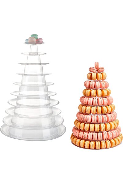 Generic 10 Tiers Round Macaron Tower Cake Stand Macaron Display Rack Cupcake ...