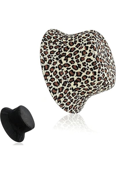 GENERAL Leopard Print Reversible Bucket Hat for Men and Women – Packable Sun ...
