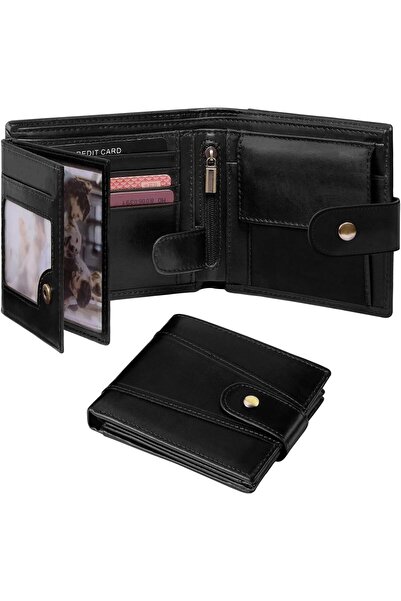 Generic Genuine Leather Wallets for Men, Leather Multi-Functional RFID Blocki...