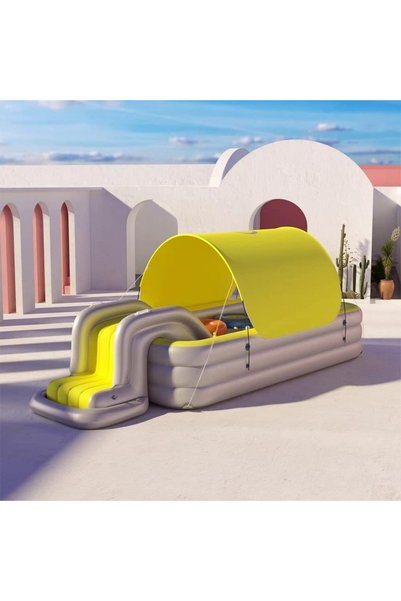 Generic Inflatable Swimming Pool with Removeable Slide and Sun Shade，Family S...