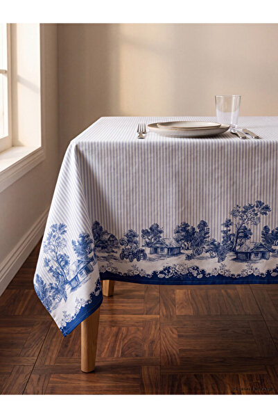 LC Waikiki Rmz Gi̇yi̇m Farki̇yla Landscape Embroidered Tablecloth 150X200 cm