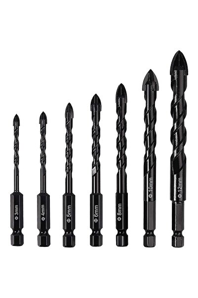 Generic Masonry Drill Bits, 7 Pcs Concrete Drill Bit Set, Cross Carbide Tippe...