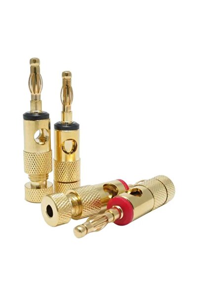 Generic 2 Pairs Gold Plated Speaker Banana Plugs – Open Screw Type Connector ...