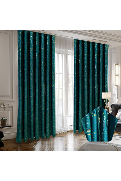 ArasyaHome Draperie de lux Capetown Catifea Blackout 80% Turcoaz