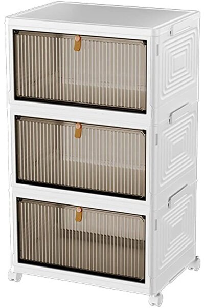 Generic Clear Plastic Stackable Shoe Storage Box, 3 Pack Space Saving Foldabl...