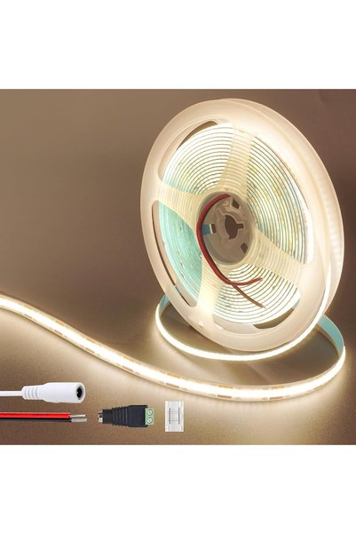 Generic شريط إضاءة LED COB بجهد 12 فولت، طول 16.4 قدم/5 متر (بدون مصدر طاقة)،...