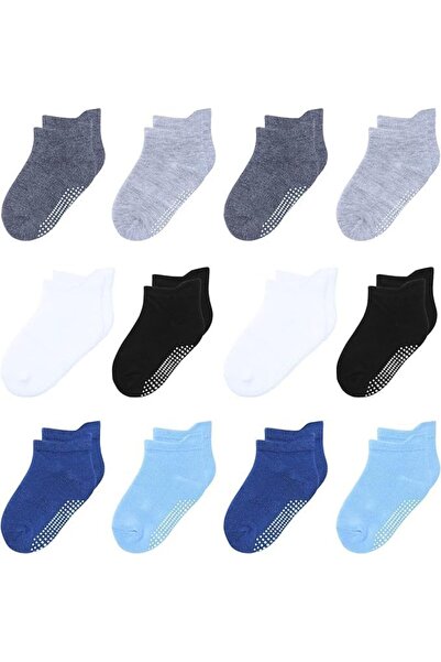 Generic 12 زوجًا من جوارب الأطفال، جوارب مانعة للانزلاق للأطفال من 1-3 سنوات،...