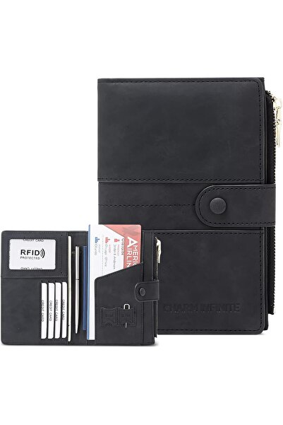 Generic Passport Holder Wallet, PU Leather Passport Cover RFID Blocking Card ...