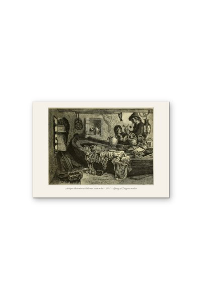 OEM Poster Carton 250g A4, Ilustratie Antica Pescari in Coliba 1877, Arhiva SUA
