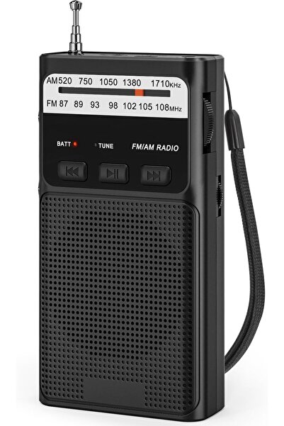 Generic راديو صغير، راديو محمول FM/AM مع مشبك خلفي، بطاريات قابلة لإعادة الشح...