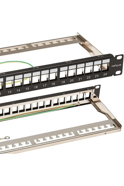 Generic لوحة توصيل NEXUS CAT6A FTP محمية بـ 48 منفذًا - 2U مقاس 19 بوصة للترك...