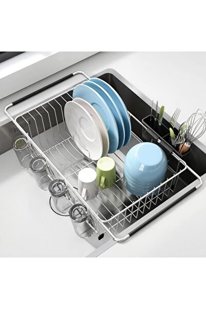 Generic Dish Drying Rack in Sink, Expandable Stainless Steel Dish Drainers fo...