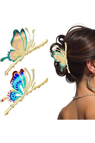 Generic Metal Butterfly Hair Clips Claw, Large Butterfly Hair Jaw Clips, Non-...