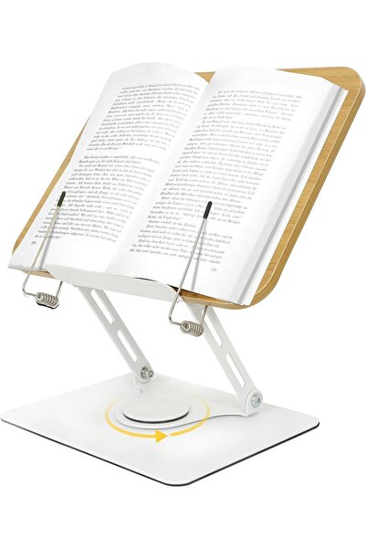 Generic Desktop Book Stand for Reading, 360° Rotate Adjustable Book Holder, M...