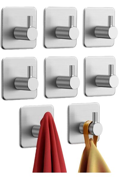 Generic Adhesive Towel Hooks 8pcs, Heavy Duty Wall Stainless Steel Hooks for ...