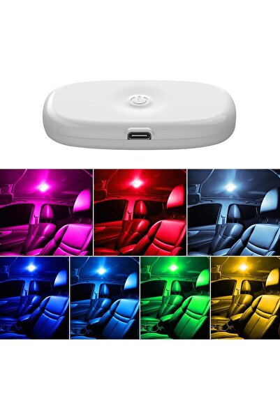 Generic أضواء LED للسيارة، 7 ألوان داخلية محمولة صغيرة تعمل باللمس LED داخل ا...