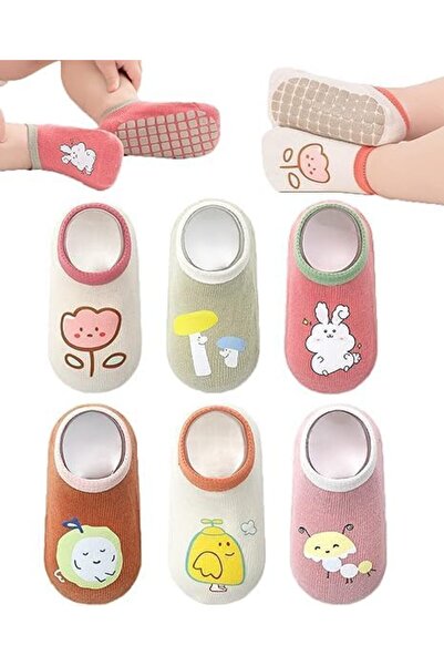Generic 6 Pairs Baby Non-slip Grip Socks for Toddlers 0-36 Months - Anti Skid...