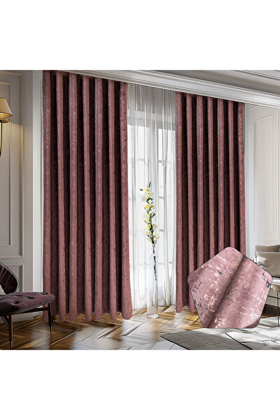 ArasyaHome Draperie Luxury Capetown Velvet Blackout 80 % Rose Prafuit