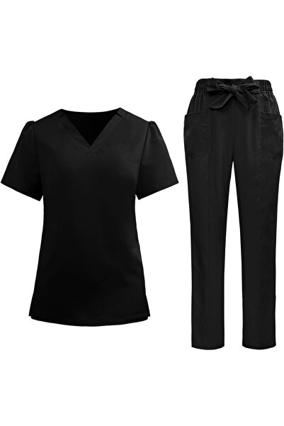 Generic Housemaid Uniform Scrub Suit Womens Scrub Top and Scrub Pant Set Medi...