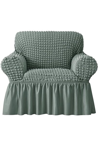 Generic Stretch Armchair Slipcover Easy Fitted Sofa Couch Cover with Skirt, D...