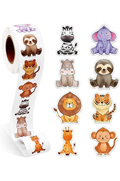 Generic 2 Roll Jungle Animal Stickers for Kids – 500PCS Toddler Sticker Roll ...