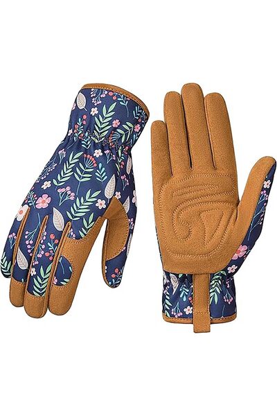 Generic Women's Gardening Gloves, Breathable Leather Gardening Gloves with Gr...