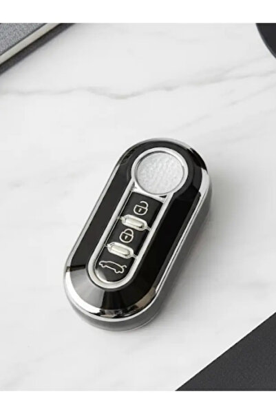 bigkey КУТИЙКА ЗА КЛЮЧ ЗА FIAT DOBLO PUNTO BRAVO 500 DUCATO PANDA ЧЕРЕН СРЕБЪРЕН