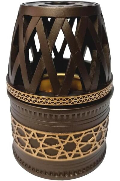 Generic مبخرة فحم بتصميم إسلامي - مبخرة عود ولبان مع صينية معدنية