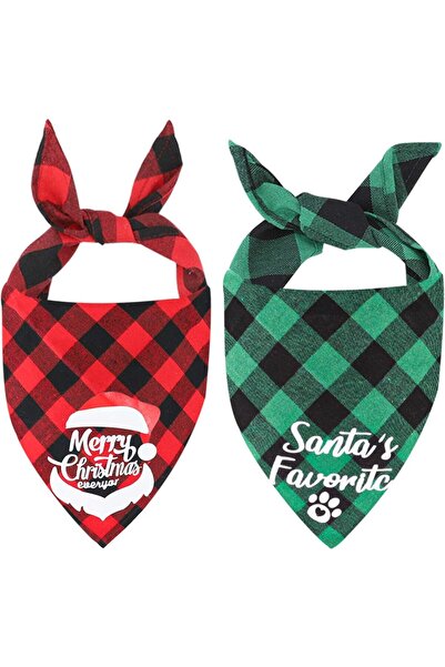 Generic Christmas Dog Bandana Head Scarves Dog Bandana Triangular Scarf for S...