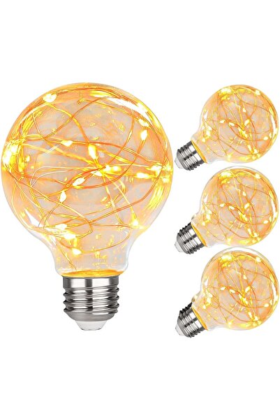 Generic LED Light Bulbs, Vintage Decorative Light Bulbs, 4 Pcs G80 E27 Warm W...