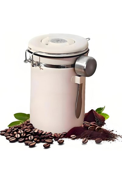 Generic حاوية قهوة مع نافذة، حاويات تخزين القهوة، حاوية محكمة الإغلاق من الفو...