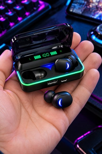 Deseja Android İos Uyumlu Oyuncu Kulaklığı PowerBank Özellikli Kulakiçi Kablosuz Bluetooth Kulaklık E10