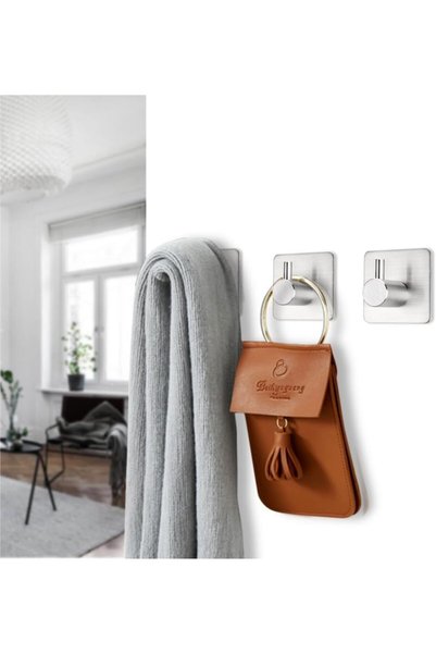 urevo Adhesive Wall Hooks for Towels, Durable Stainless Steel for Hanging Coats, Clothes, Hats, and