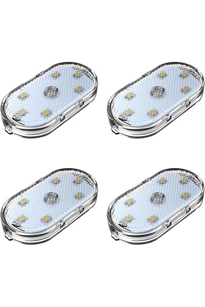 Generic 4 قطع من مصابيح LED اللاسلكية لداخل السيارة، 7 ألوان، إضاءة LED للخزا...
