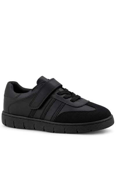 Rakerplus Genuine Leather Black Children's Sports School Shoes
