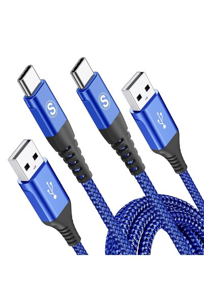 Generic كابل شحن USB-C [عبوة من قطعتين، 1 متر]، سلك شحن سريع من النوع C لهوات...