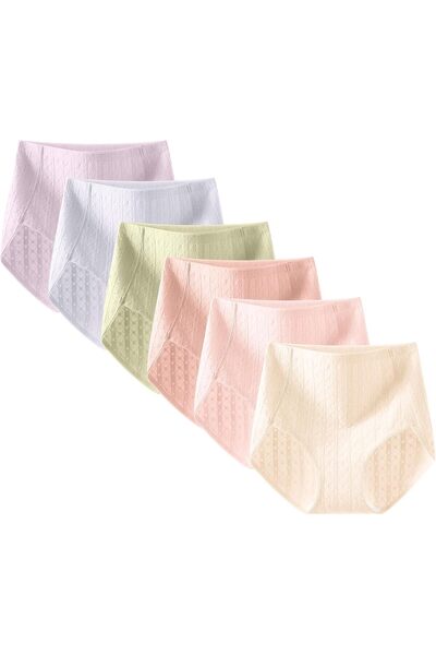 Generic ZULY® High Waist Cotton Women's Underwear 6-Pack with 7A Mulberry Sil...