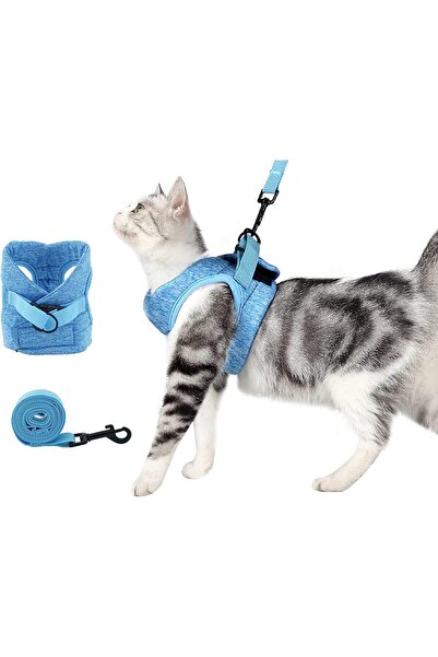 Generic Cat Harness and Leash Set for Walking Escape Proof, Adjustable Soft P...