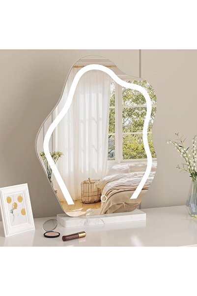 Generic مرآة تجميل U-HOOME مع إضاءة، مرآة مضاءة بتقنية LED للمكياج في غرفة ال...