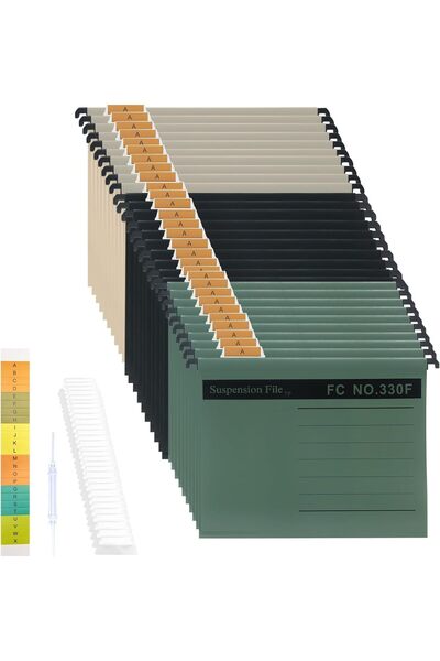 Generic Foolscap Hanging File Folder (3 colors,Pack of 30) Suspension Files w...
